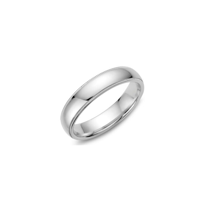 Titanium milgrain wedding band top